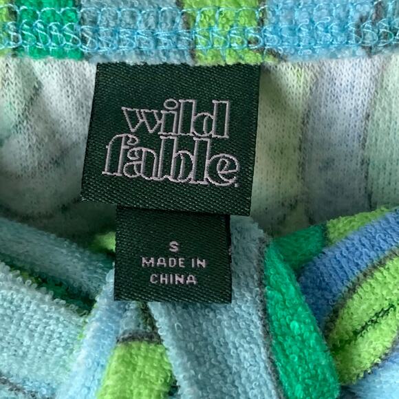 Wild Fable Terry Cloth Romper Floral Short Outfit Bow Front Keyhole Halter Tie S - Picture 9 of 12